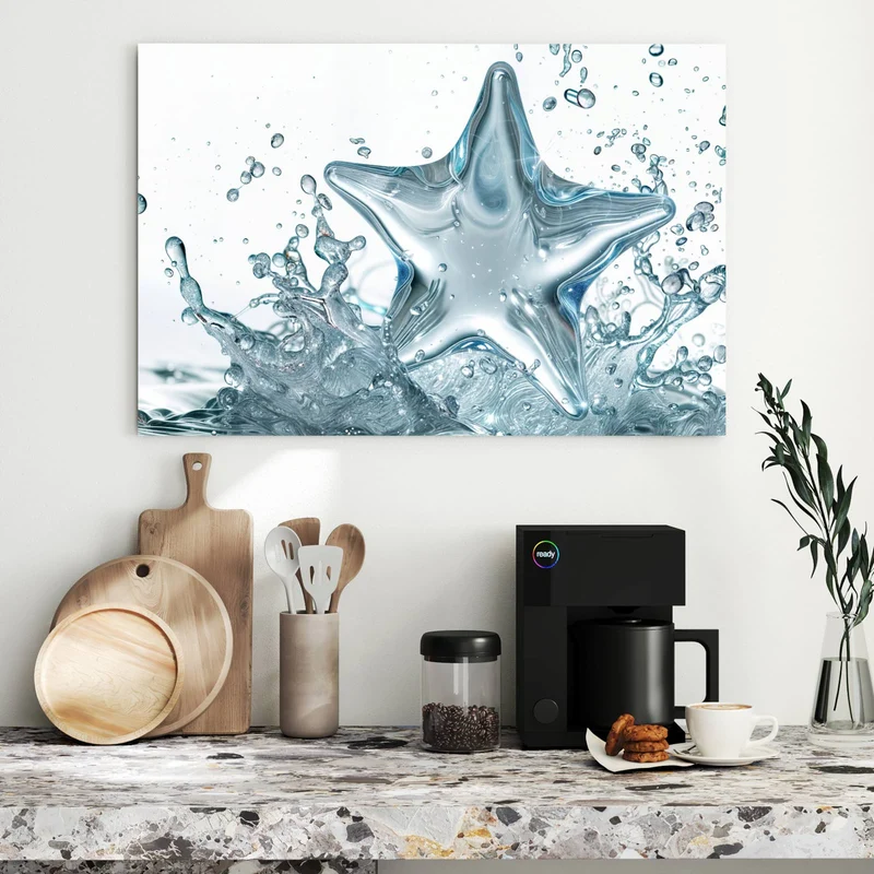 Metall Magnettafel - Stern aus Wasser