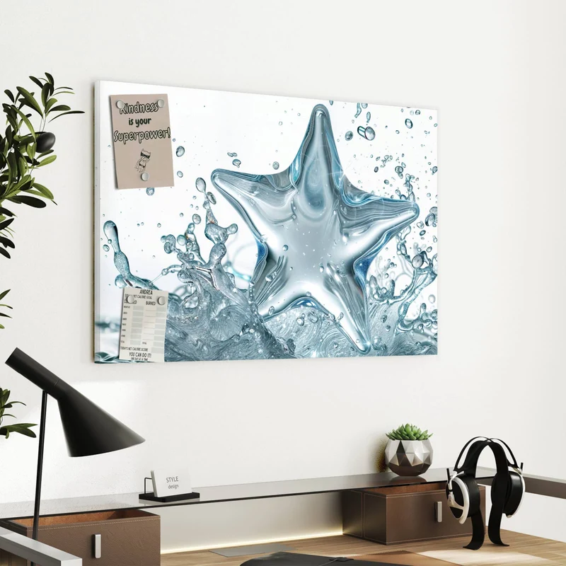 Metall Magnettafel - Stern aus Wasser
