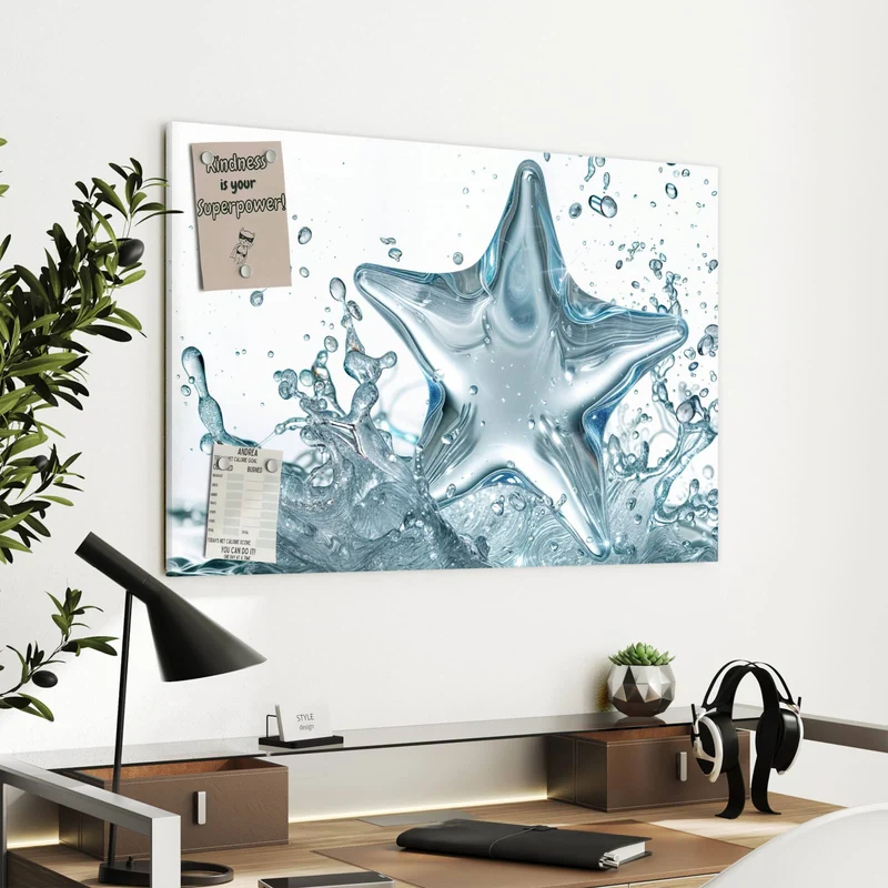 Metall Magnettafel - Stern aus Wasser