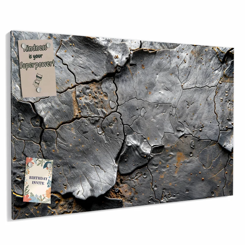 Metall Magnettafel - Schiefer mit Rostspuren