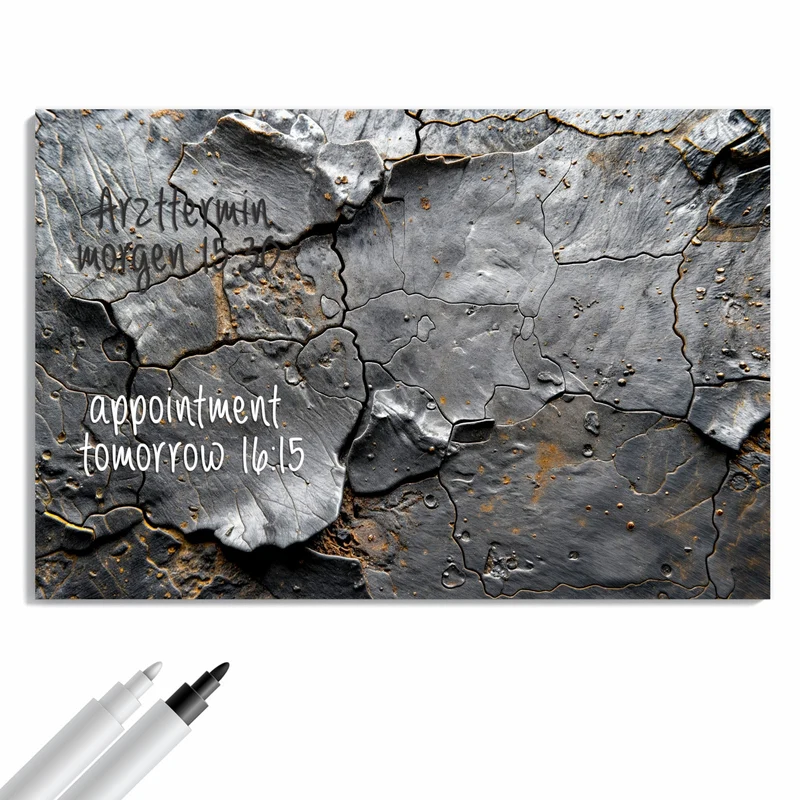 Metall Magnettafel - Schiefer mit Rostspuren