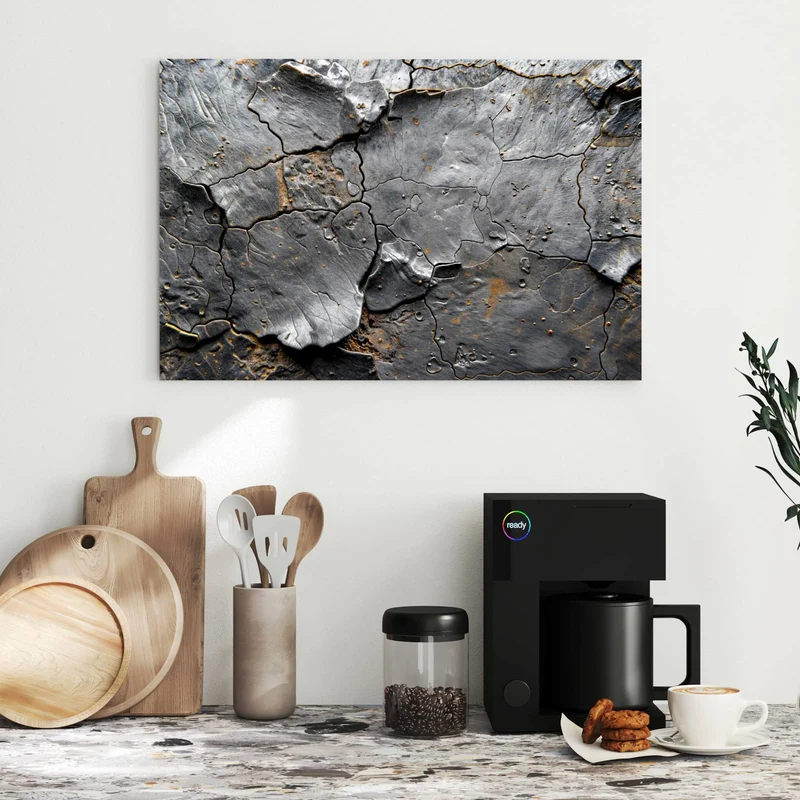 Metall Magnettafel - Schiefer mit Rostspuren