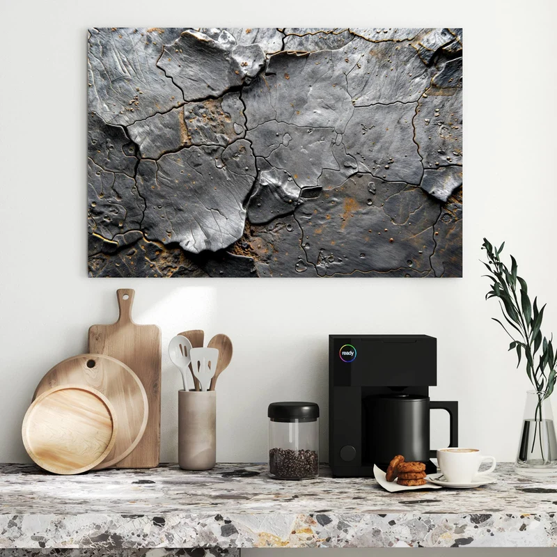 Metall Magnettafel - Schiefer mit Rostspuren