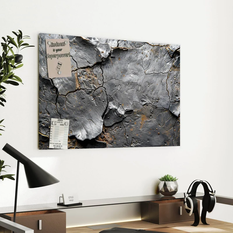 Metall Magnettafel - Schiefer mit Rostspuren