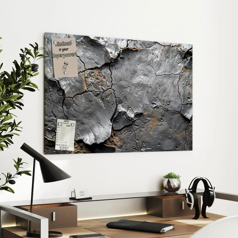 Metall Magnettafel - Schiefer mit Rostspuren