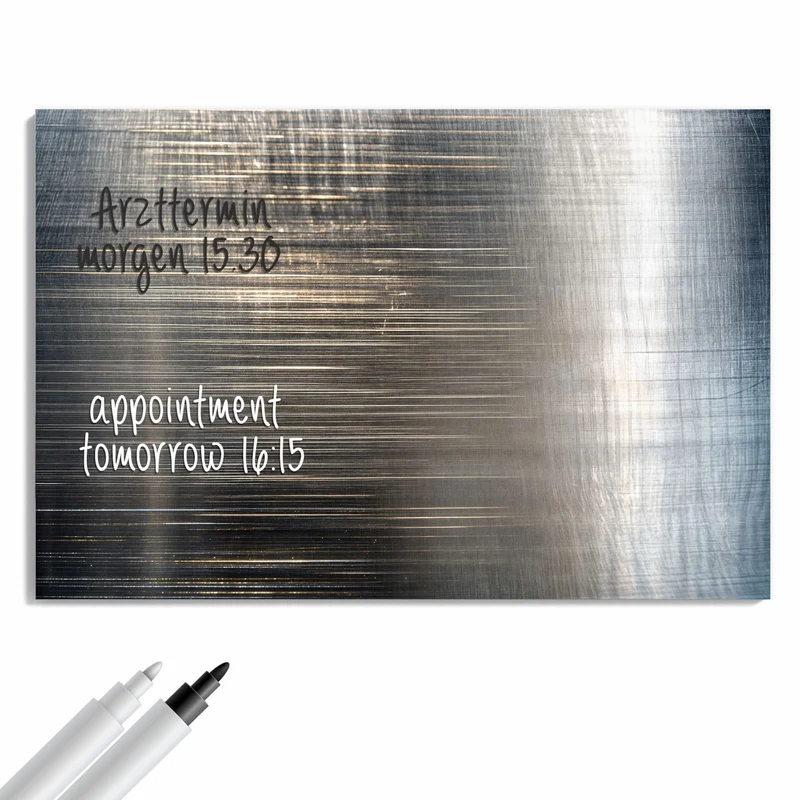 Metall Magnettafel - Gebürstetes Metall