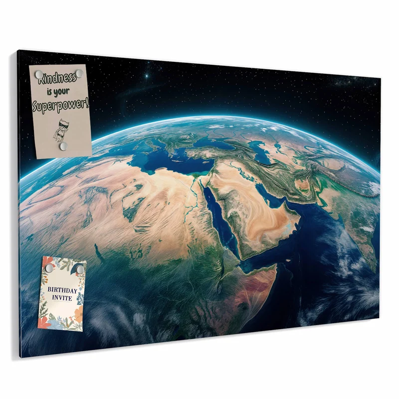 Metall Magnettafel - Erde aus dem All