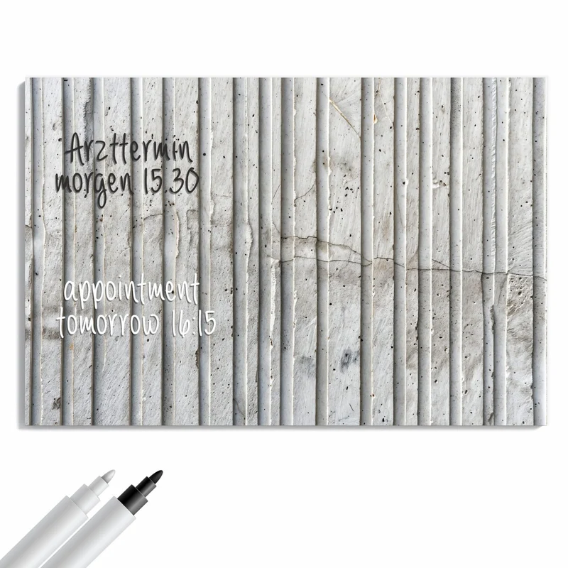 Metall Magnettafel - Geriffelter Beton