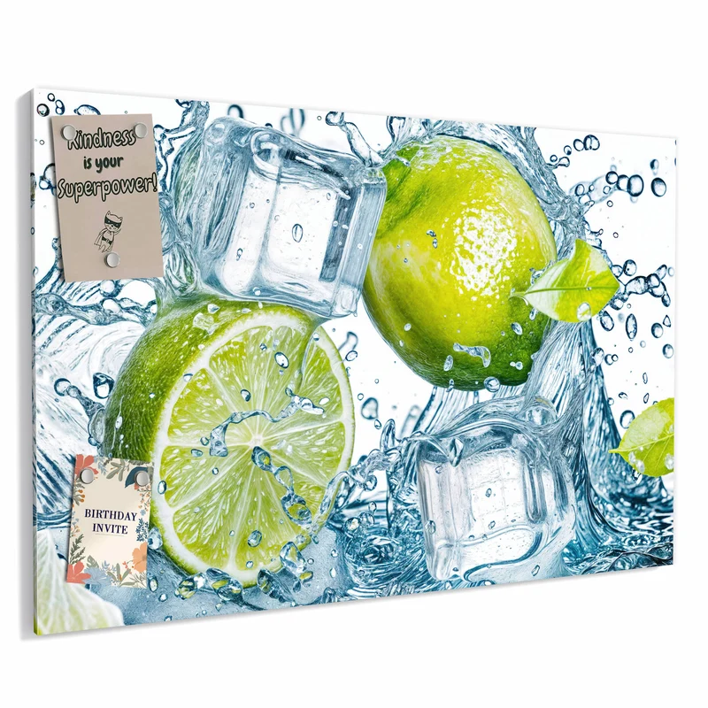 Metall Magnettafel - Limetten mit Eis
