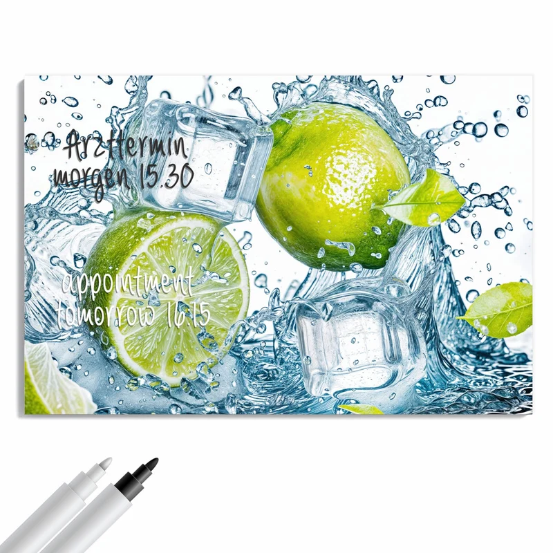 Metall Magnettafel - Limetten mit Eis