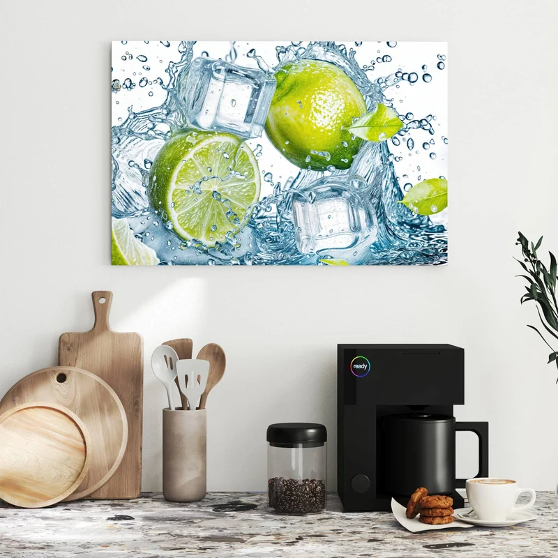 Metall Magnettafel - Limetten mit Eis