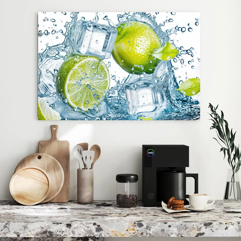 Metall Magnettafel - Limetten mit Eis