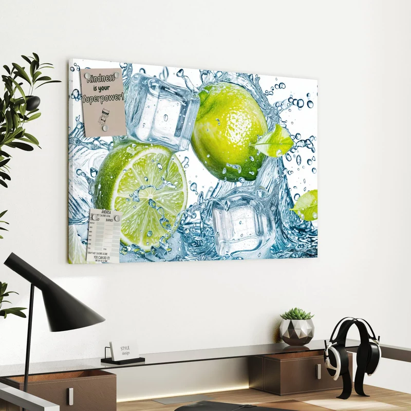 Metall Magnettafel - Limetten mit Eis