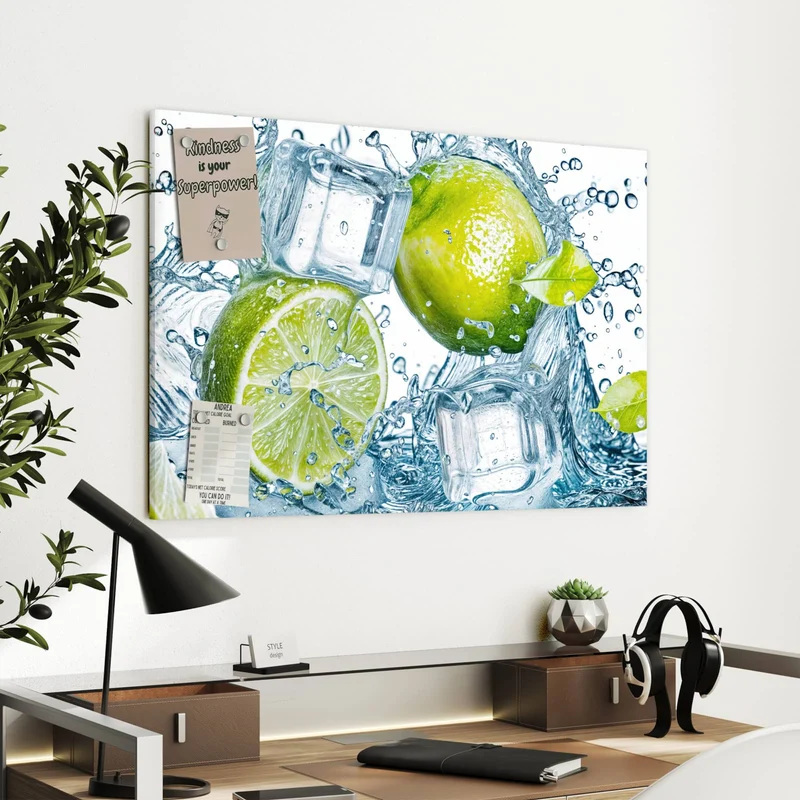 Metall Magnettafel - Limetten mit Eis
