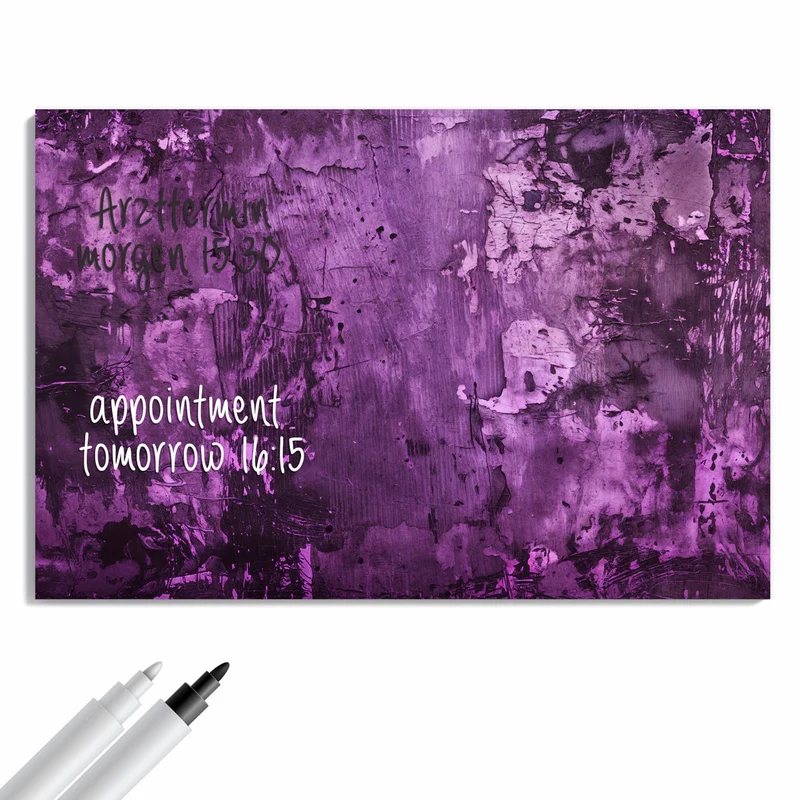 Metall Magnettafel - Violetter Putz