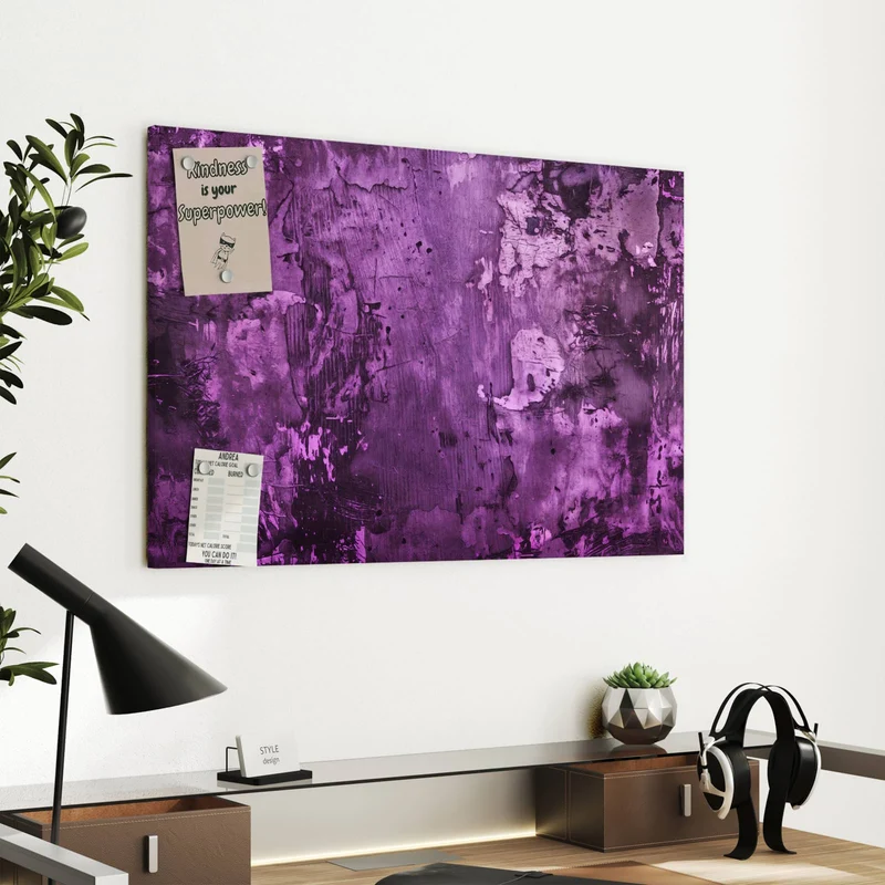 Metall Magnettafel - Violetter Putz