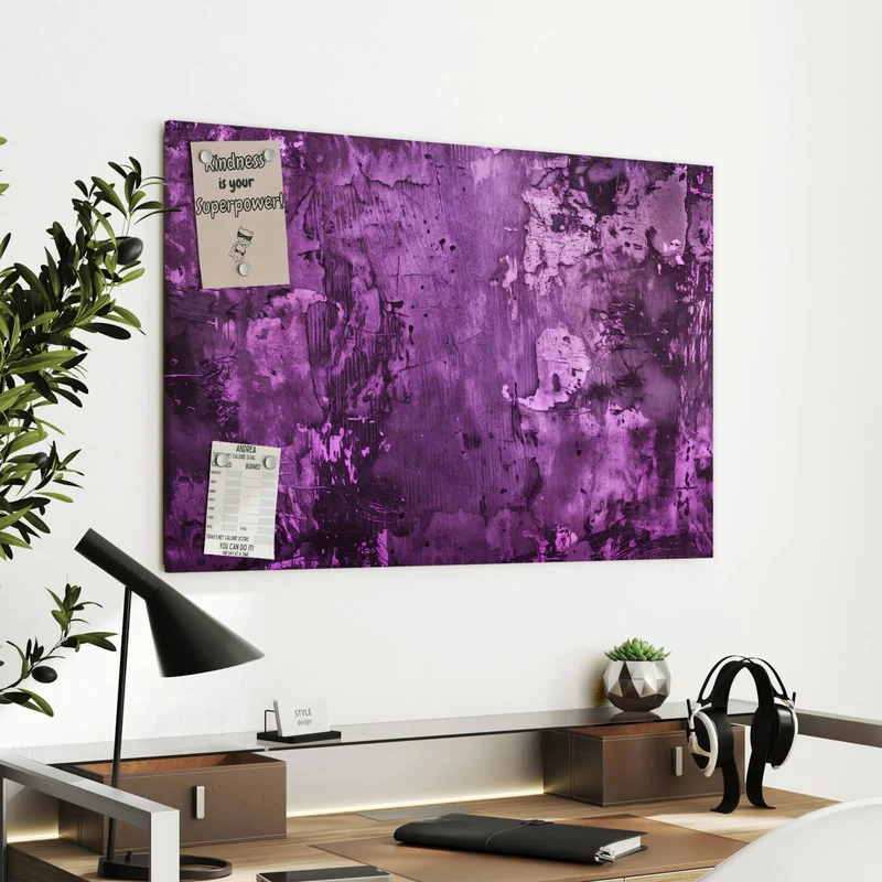 Metall Magnettafel - Violetter Putz
