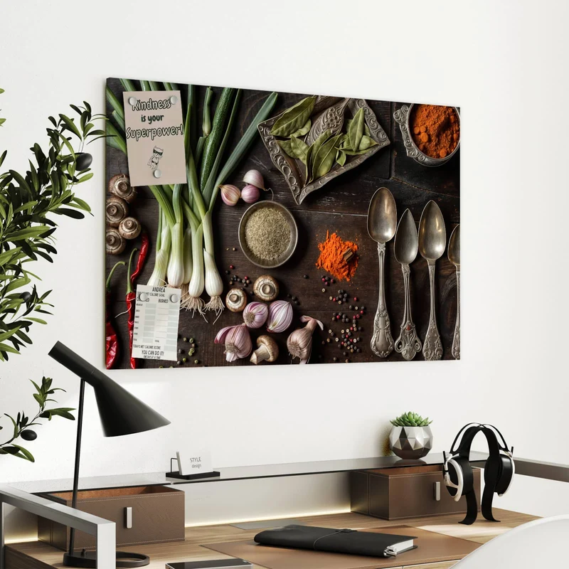 Metall Magnettafel - Gemüse und Gewürze