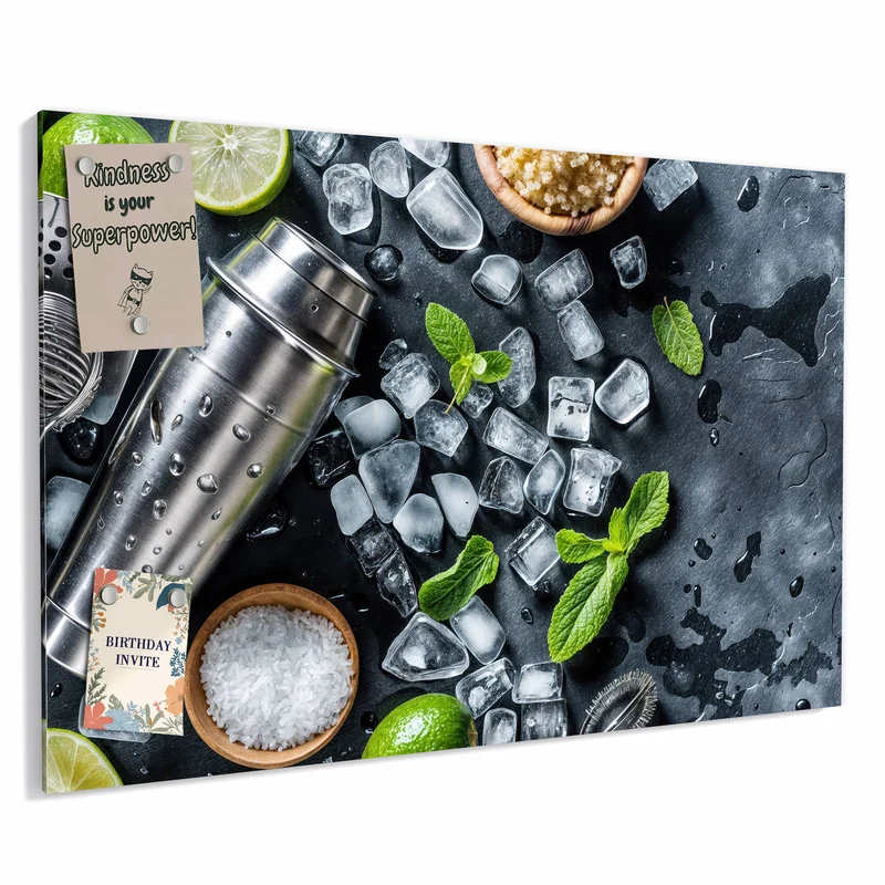 Metall Magnettafel - Shaker mit Limetten