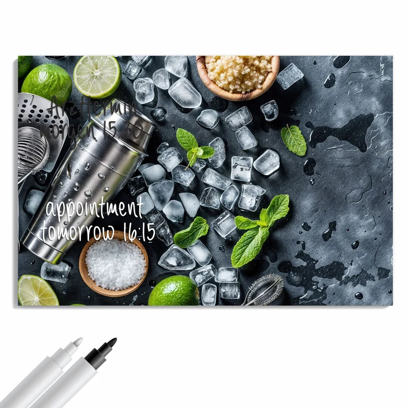 Metall Magnettafel - Shaker mit Limetten