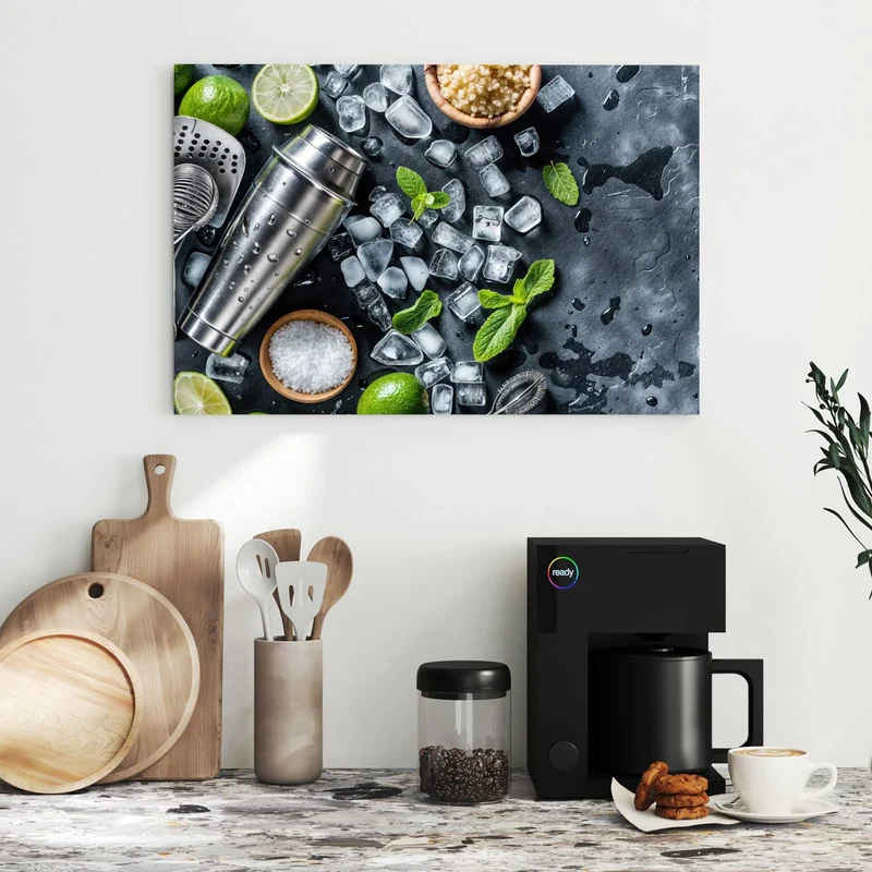 Metall Magnettafel - Shaker mit Limetten