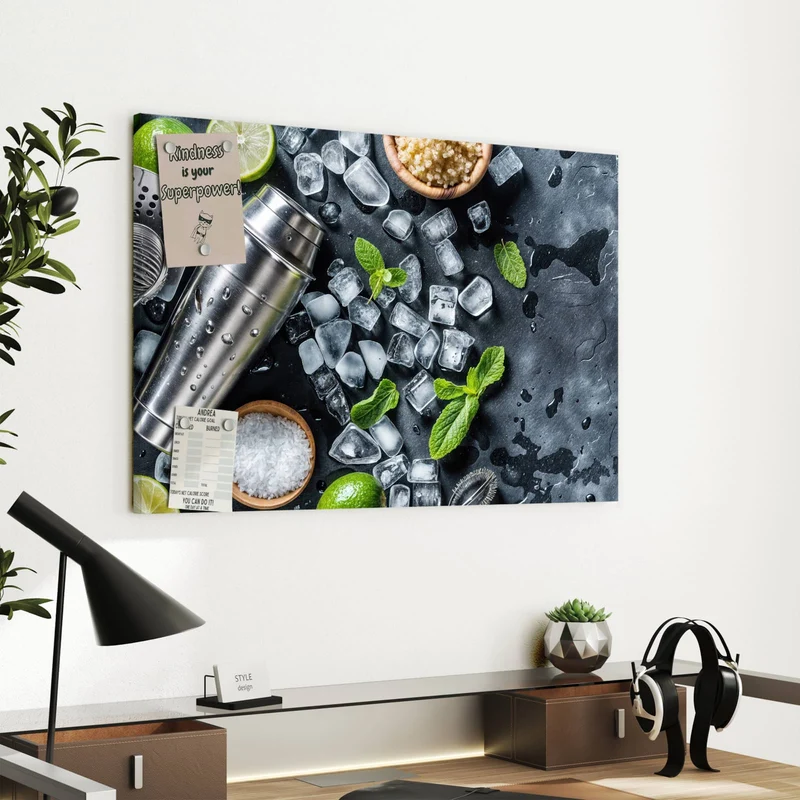 Metall Magnettafel - Shaker mit Limetten