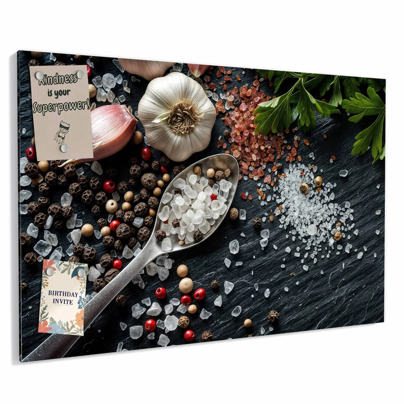 Metall Magnettafel - Salz und Knoblauch