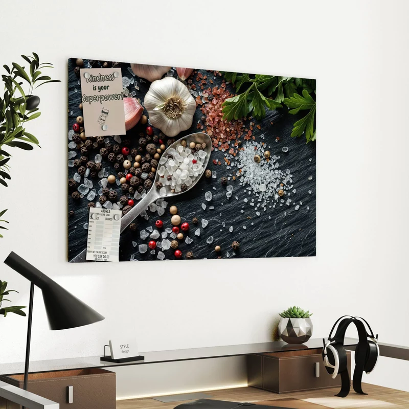 Metall Magnettafel - Salz und Knoblauch