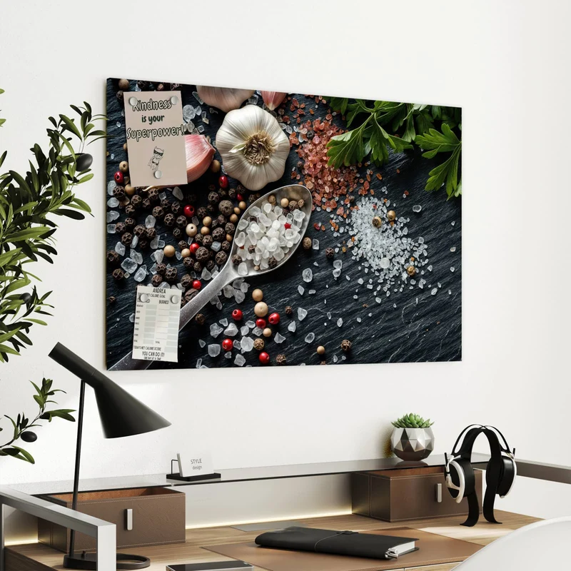 Metall Magnettafel - Salz und Knoblauch