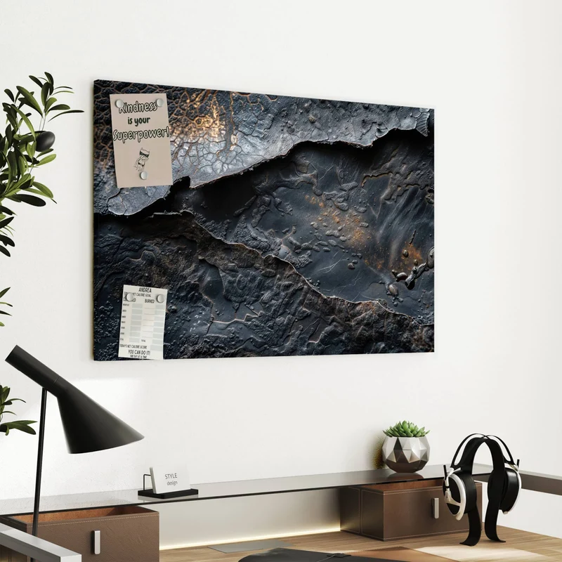 Metall Magnettafel - Dunkle Bronzetextur