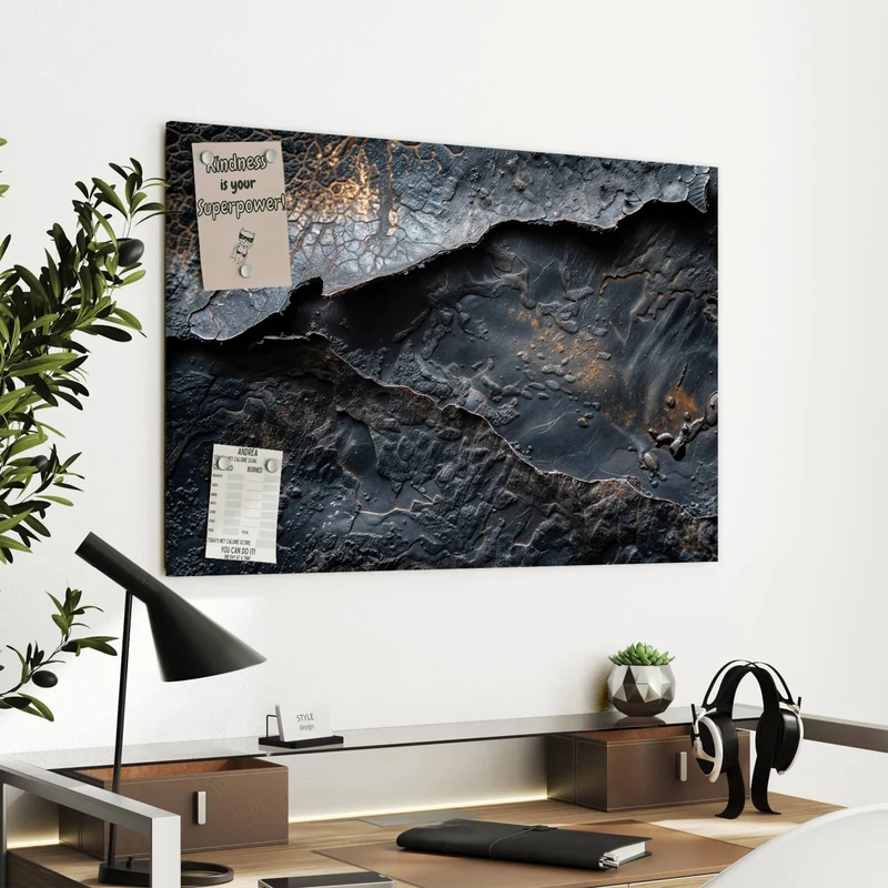 Metall Magnettafel - Dunkle Bronzetextur