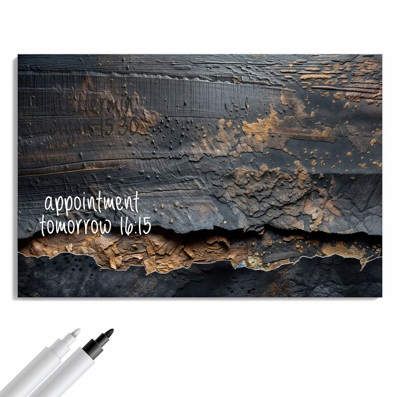 Metall Magnettafel - Verkohltes Holz