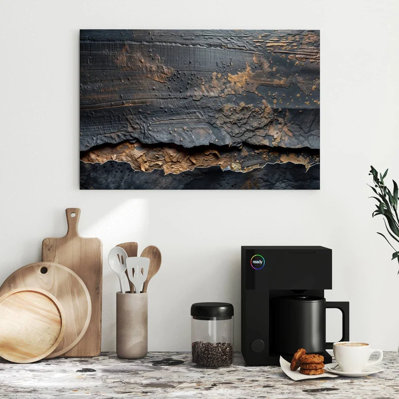Metall Magnettafel - Verkohltes Holz