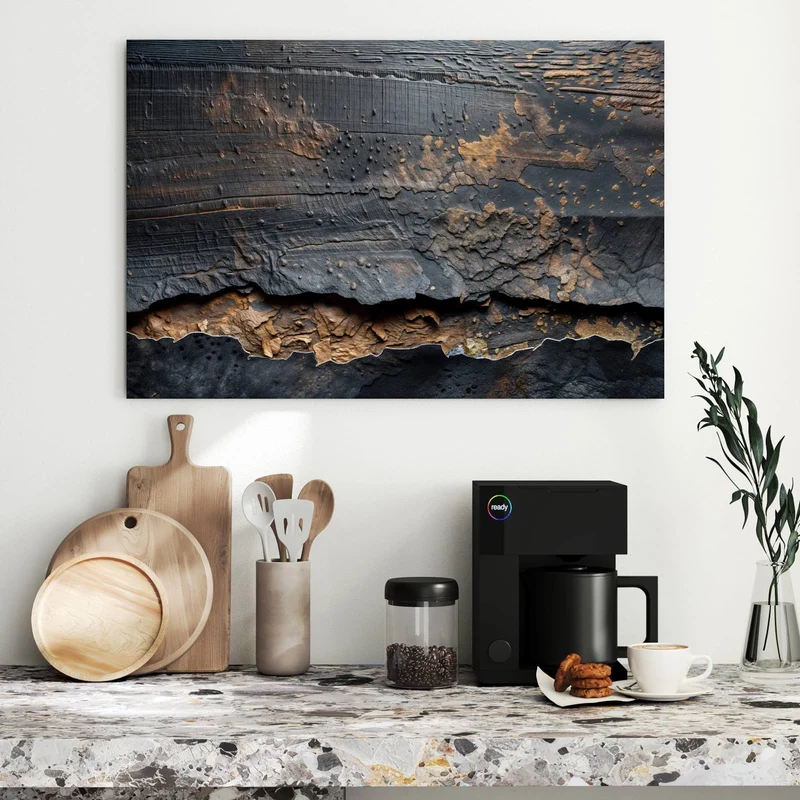 Metall Magnettafel - Verkohltes Holz