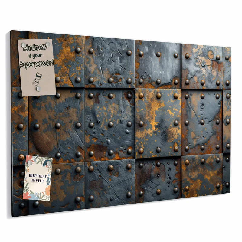 Metall Magnettafel - Rostige Eisenplatten