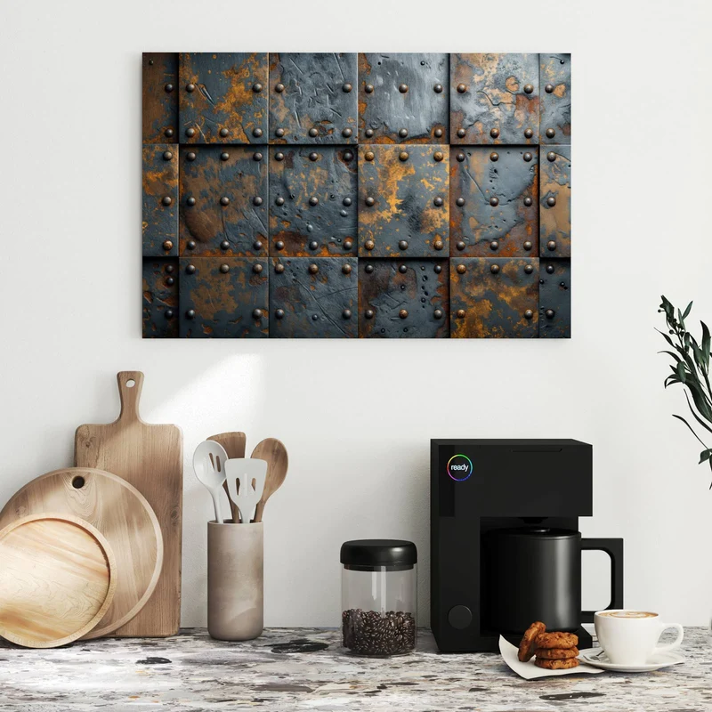 Metall Magnettafel - Rostige Eisenplatten