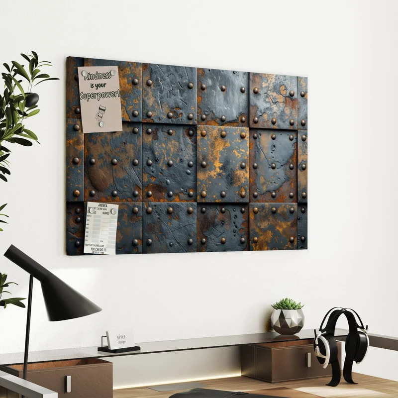 Metall Magnettafel - Rostige Eisenplatten