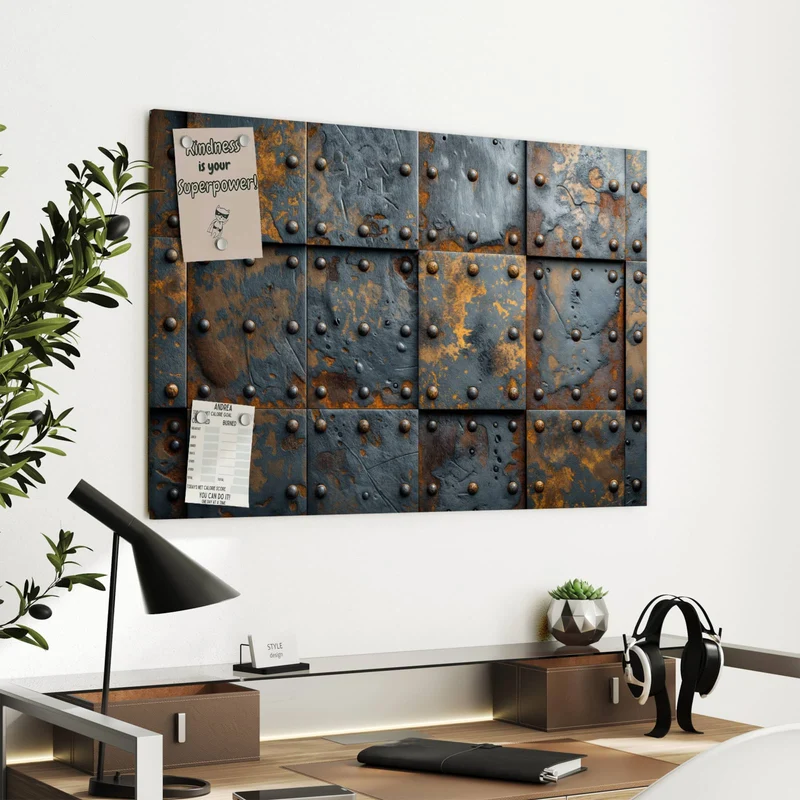 Metall Magnettafel - Rostige Eisenplatten