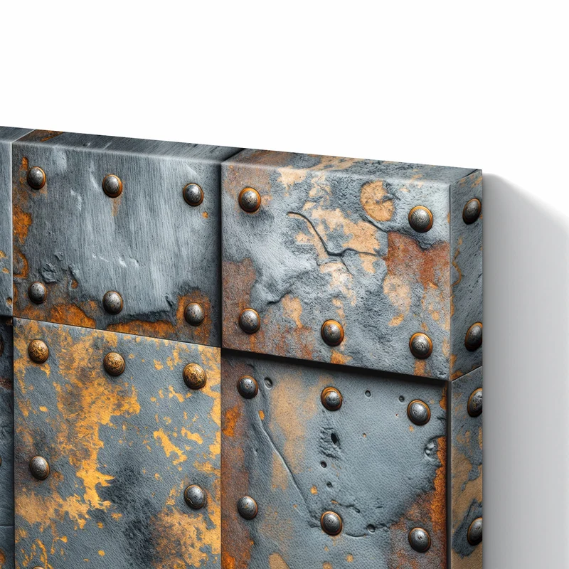 Metall Magnettafel - Rostige Eisenplatten