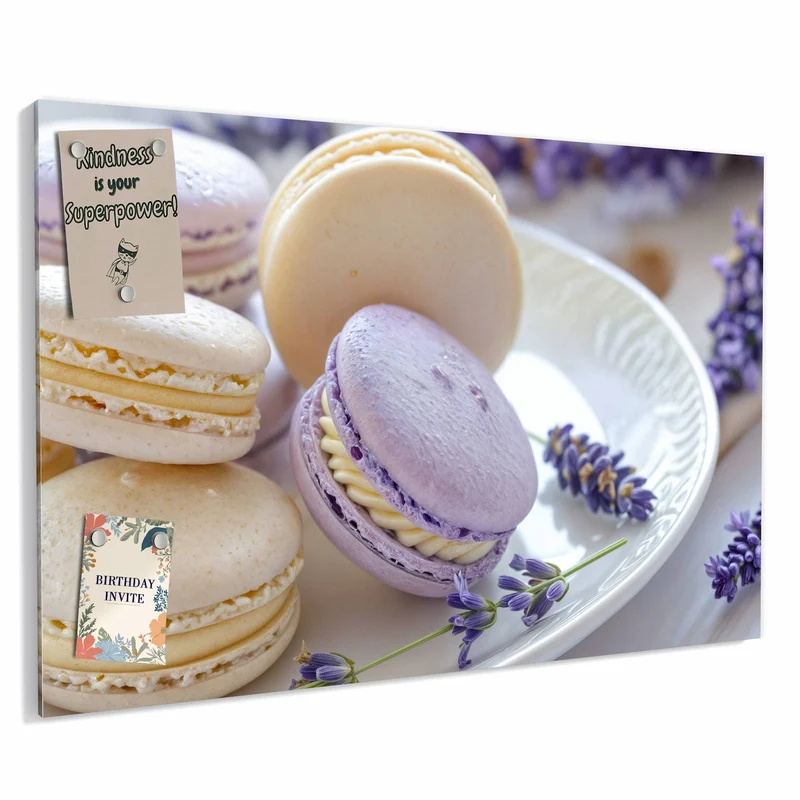Metall Magnettafel - Lavendel Macarons