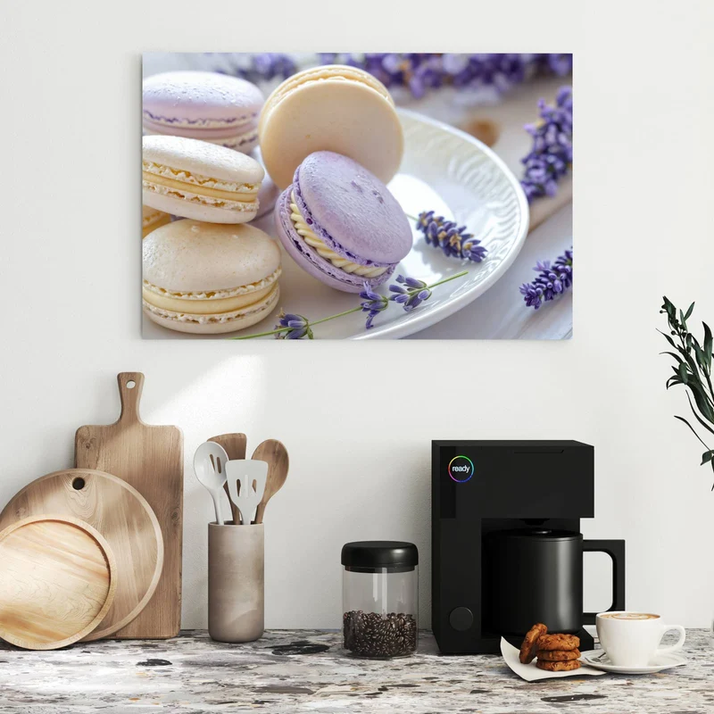 Metall Magnettafel - Lavendel Macarons