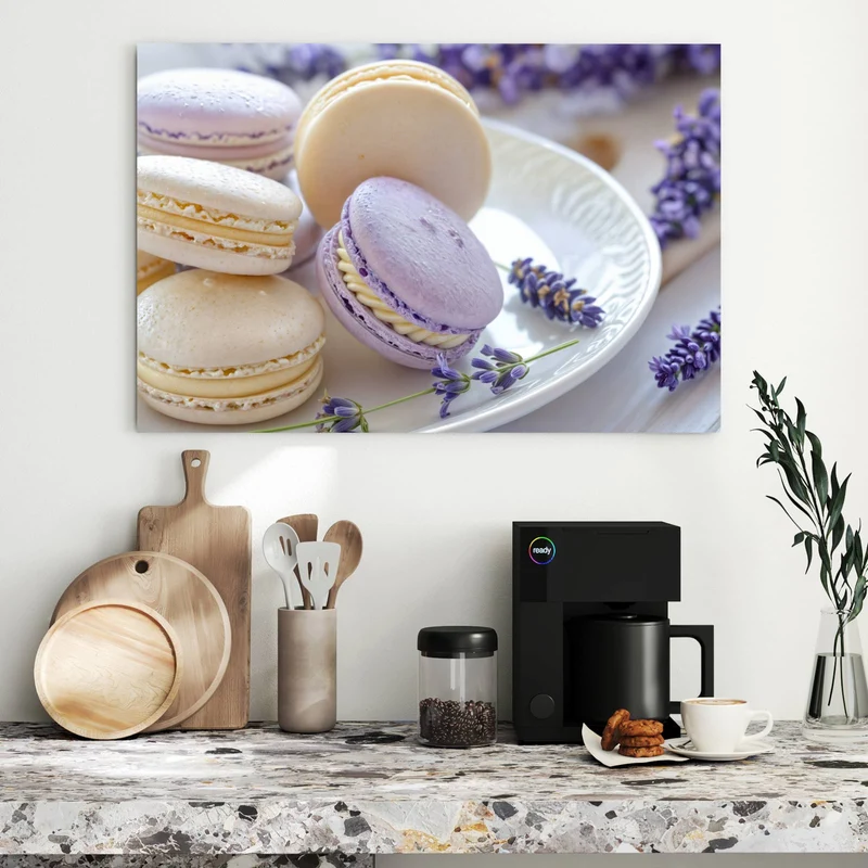 Metall Magnettafel - Lavendel Macarons