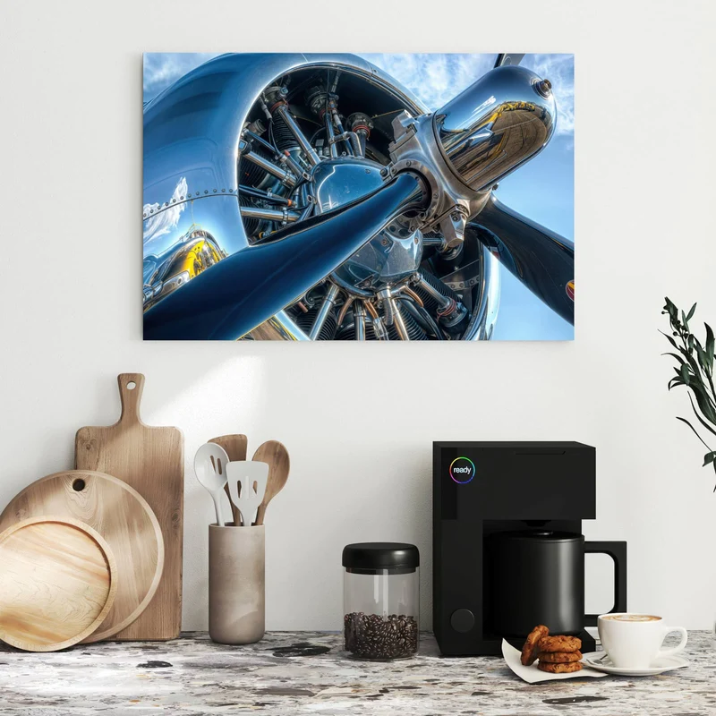Metall Magnettafel - Propeller aus Chrom