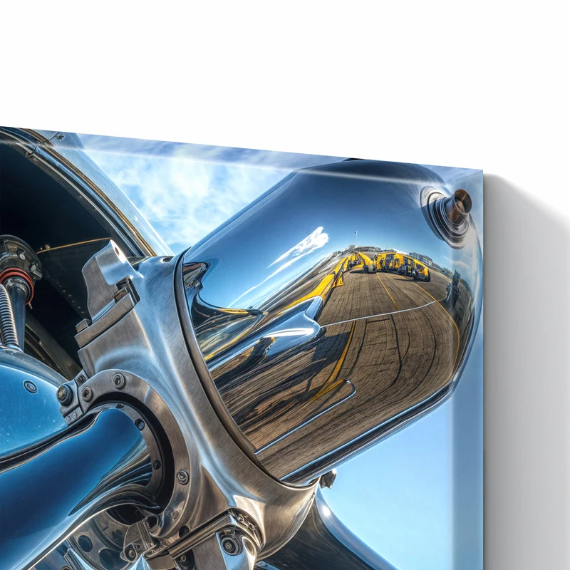 Metall Magnettafel - Propeller aus Chrom