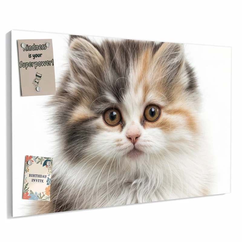 Metall Magnettafel - Flauschige Katze