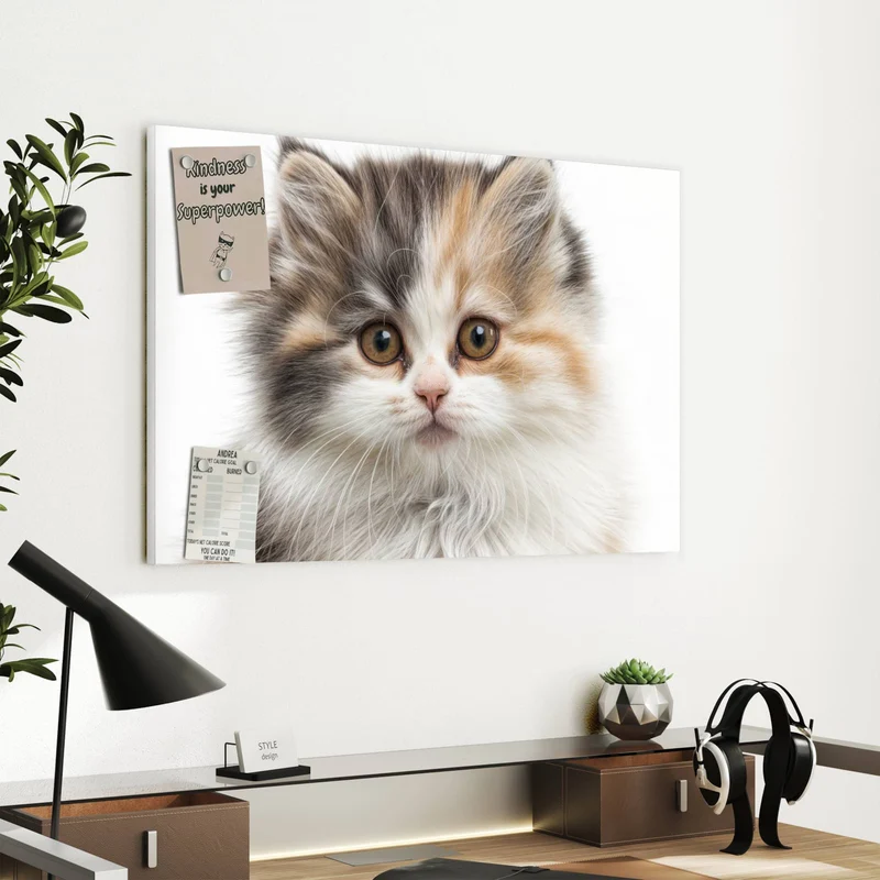 Metall Magnettafel - Flauschige Katze