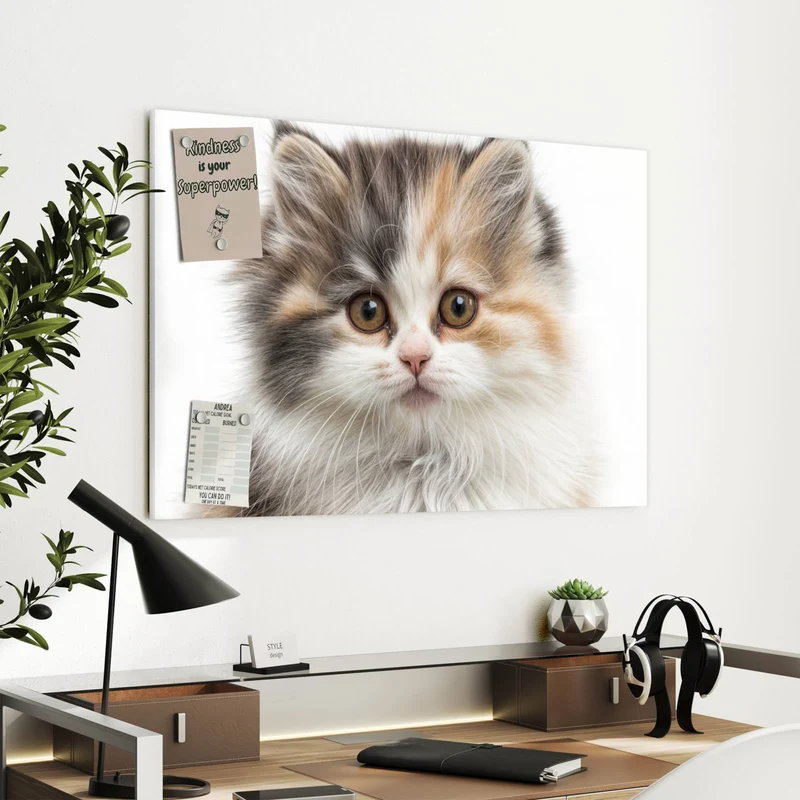 Metall Magnettafel - Flauschige Katze