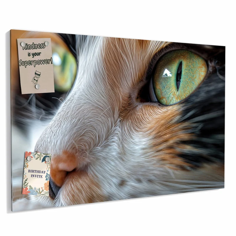 Metall Magnettafel - Grünäugige Katze