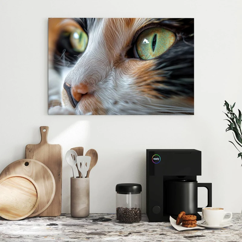 Metall Magnettafel - Grünäugige Katze