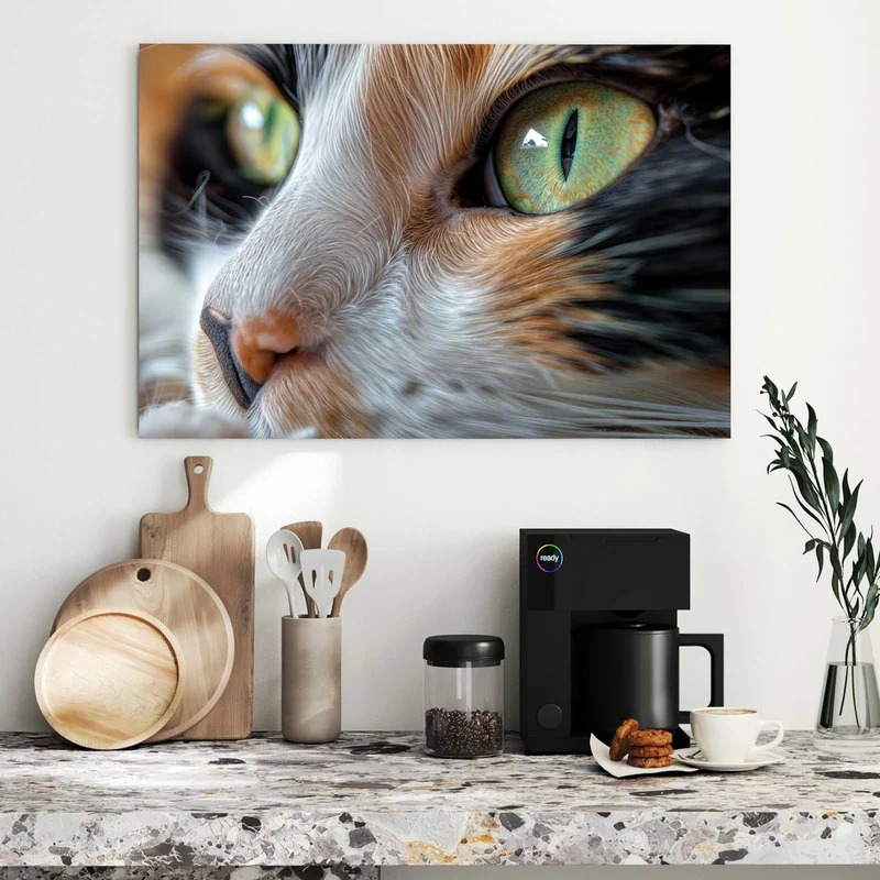 Metall Magnettafel - Grünäugige Katze